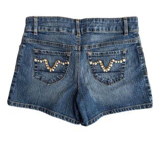 Cache Vintage Y2K‎ 90s Denim Jean Shorts Double Button Festival Studded Size 6